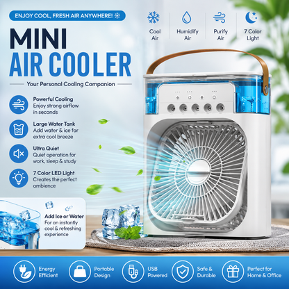 Mini Air Conditioner Fan With Water mist Cooler