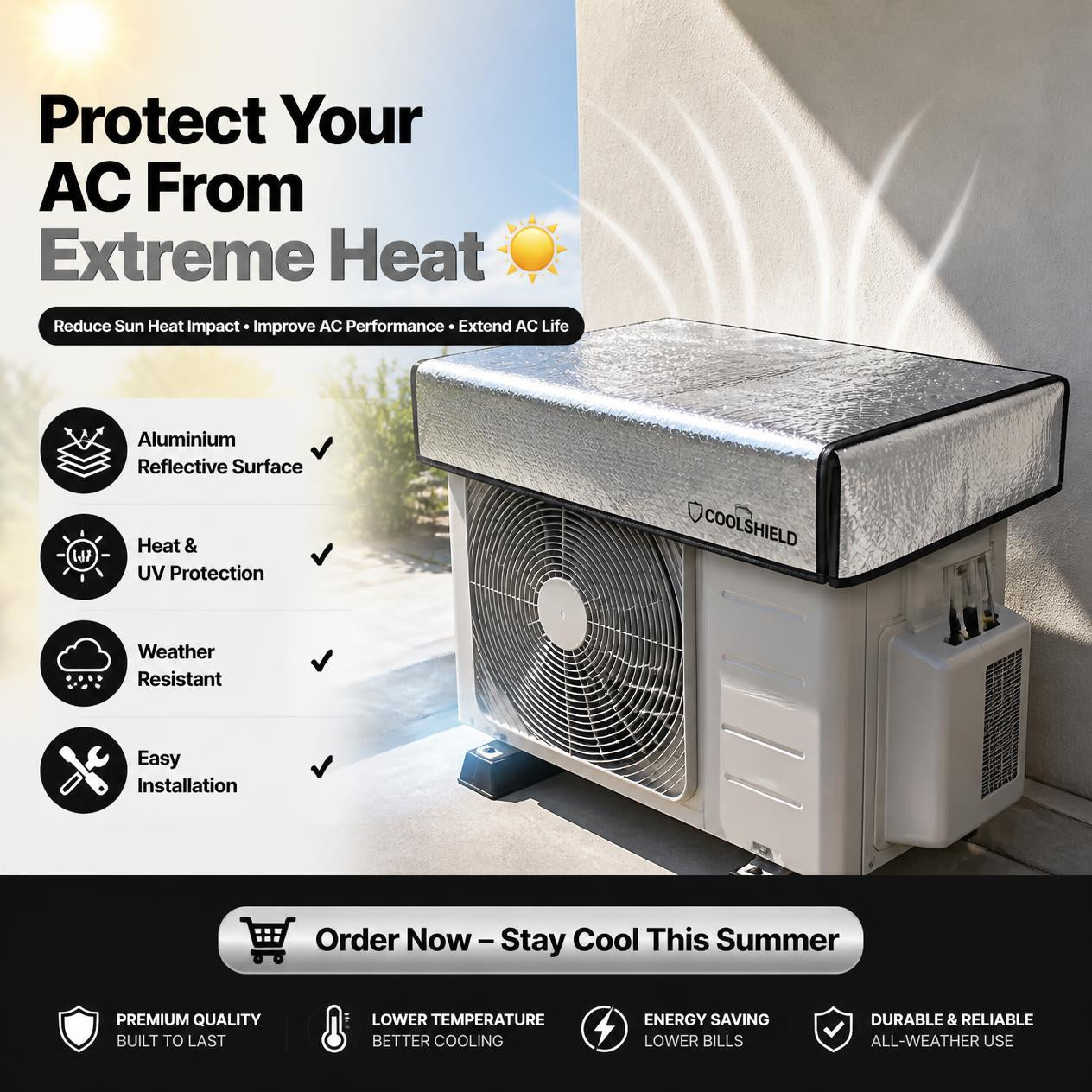 SunShield™ AC Cover – Keep Your AC Cooler & Reduce Energy Waste