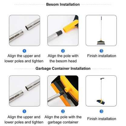 Attachable Broom With Dustpan Cleaner